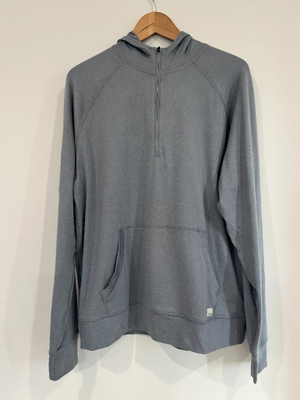 Vuori Men's Ponto Performance Half-Zip Hoodie Sz L Steel Heather Grey Athleisure